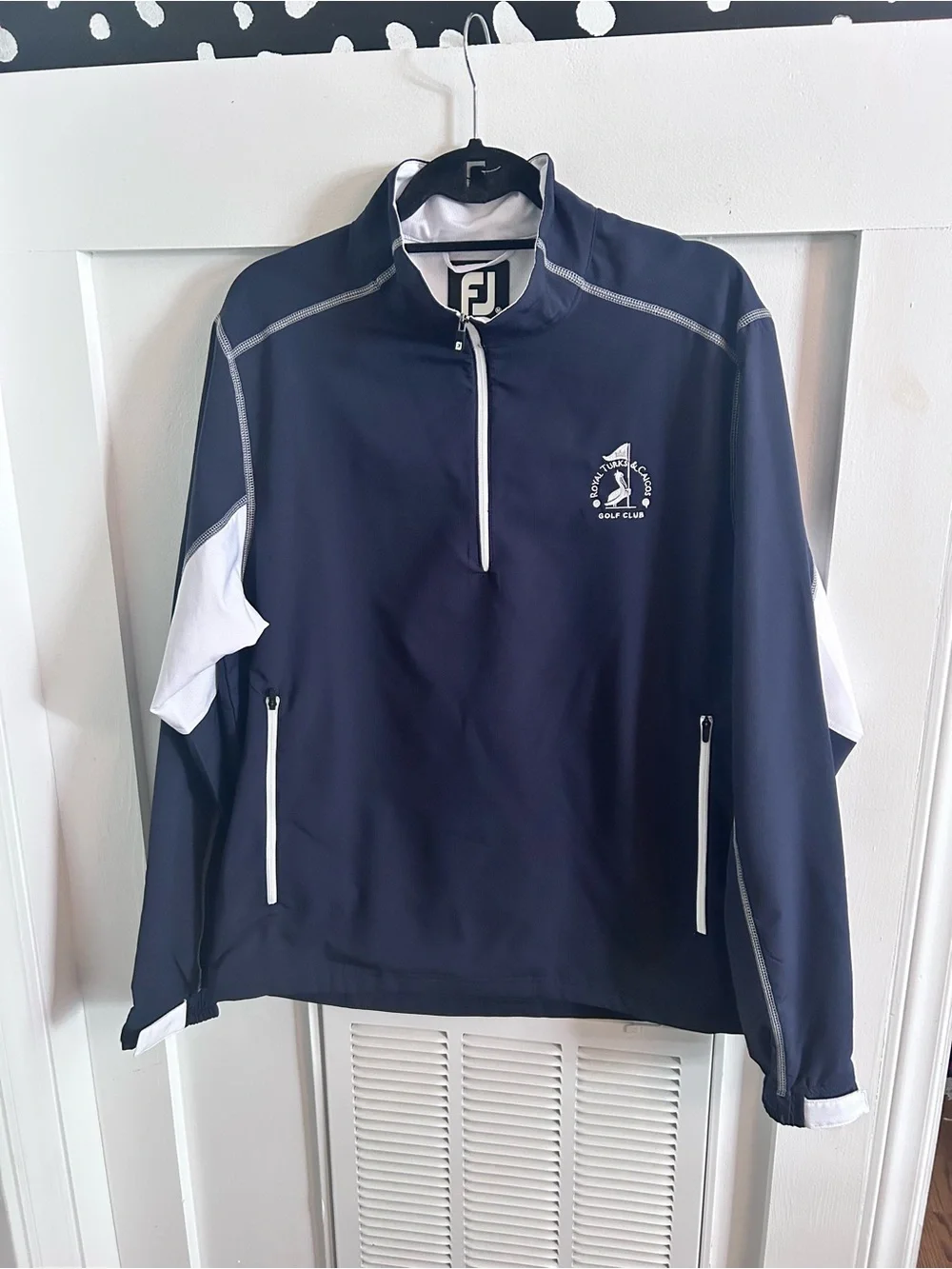 FootJoy FJ Royal Turks & Caicos Golf Club Pullover Jacket Men’s M Navy